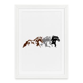 Horses, ponies, animals, stallion, animal - Framed poster (27 × 37 cm) - white - Front