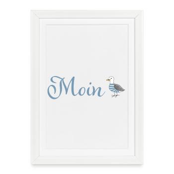 Moin Mouette - Affiche encadrée (27 × 37 cm) - blanc - Devant