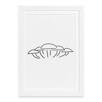 Mushroom Group - A group of mushrooms - Framed poster (27 × 37 cm) - white - Front