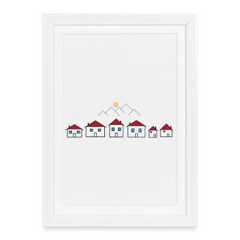 Petite ville - Affiche encadrée (27 × 37 cm) - blanc - Devant