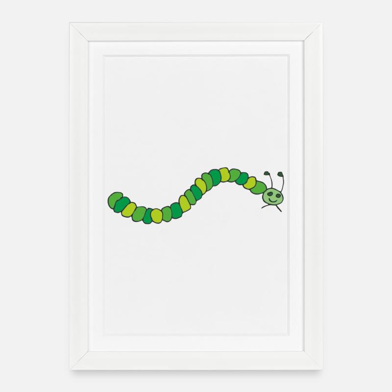 caterpillar - Framed poster (27 × 37 cm) - white