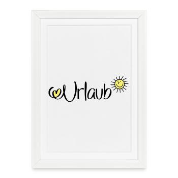 Urlaub - Gerahmtes Poster (27 × 37 cm) - Weiß - Vorne