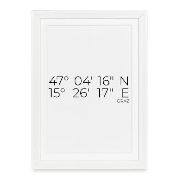 coordinates Graz, Austria - Framed poster (27 × 37 cm) - white - Front