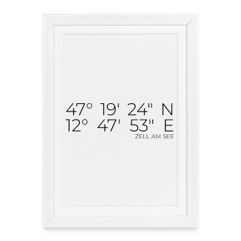 Coordinates Zell am See, Austria - Framed poster (27 × 37 cm) - white - Front