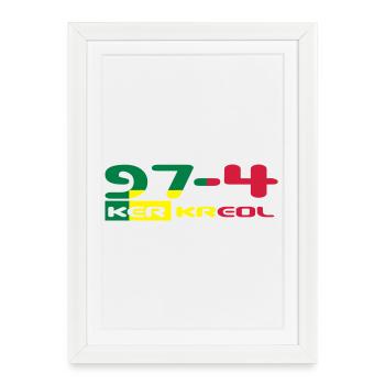 Design 974 Ker Kreol - La Réunion - Rastafari - Affiche encadrée (27 × 37 cm) - blanc - Devant