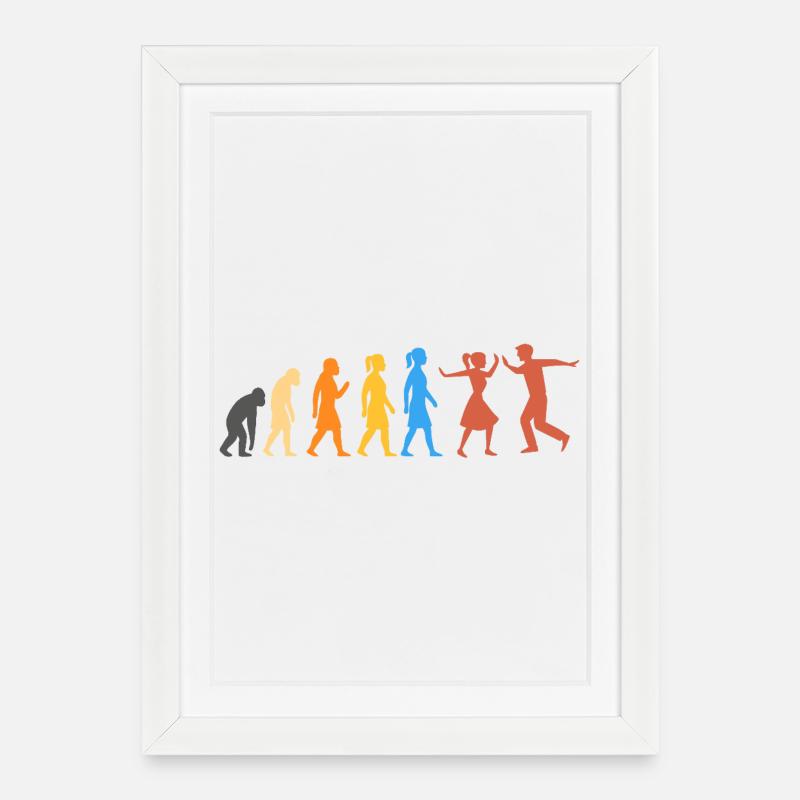 Swing Dance - The Highest Level of Evolution (2) - Framed poster (27 × 37 cm) - white