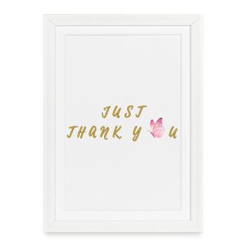 Thank You Butterfly Gold Lettering - Framed poster (27 × 37 cm) - white - Front