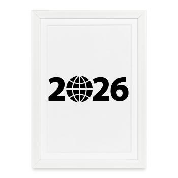 Globe 2026, World Tour 2026, Globe 2026 - Framed poster (27 × 37 cm) - white - Front