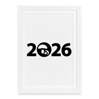 Cueillette champignonnante 2026, champignons 2026, mycologie 2026 - Affiche encadrée (27 × 37 cm) - blanc - Devant