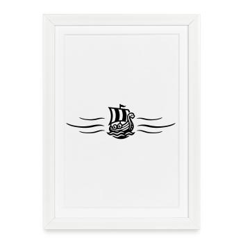 Dragon Boat Viking Viking Ship - Framed poster (27 × 37 cm) - white - Front