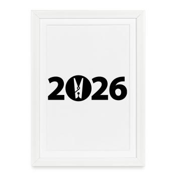Clothespin, laundry 2026 - Framed poster (27 × 37 cm) - white - Front