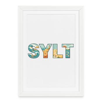 SYLT – La vie insulaire dans la conception des lettres - Affiche encadrée (27 × 37 cm) - blanc - Devant