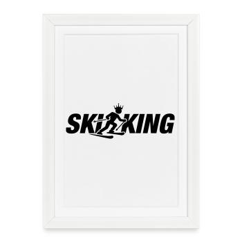 Ski King Funny - Framed poster (27 × 37 cm) - white - Front