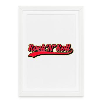 Logo rétro Rock 'N' Roll - Affiche encadrée (27 × 37 cm) - blanc - Devant