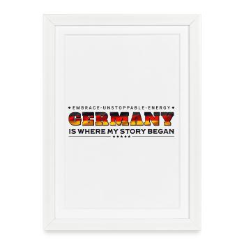 Deutschland, wo meine Geschichte begann: Heritage Pride - Gerahmtes Poster (27 × 37 cm) - Weiß - Vorne