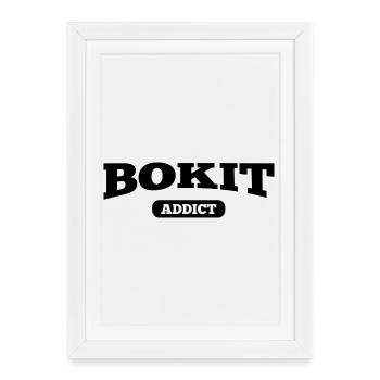 T-shirt Guadeloupe Humour - "Bokit Addict"  - Affiche encadrée (27 × 37 cm) - blanc - Devant
