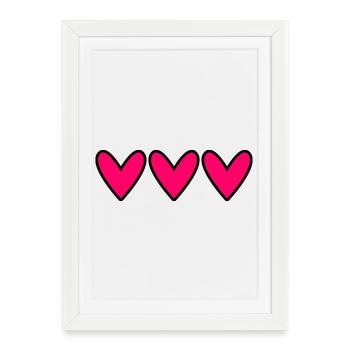 COEUR. BONNE FÊTE. FÊTE DES MÈRES. FÊTE DES PÈRES. - Affiche encadrée (27 × 37 cm) - blanc - Devant
