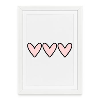 COEUR. COUPLE. SAINT VALENTIN. JUST MARRIED. EVJF. - Affiche encadrée (27 × 37 cm) - blanc - Devant