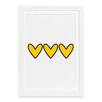 COEUR. COUPLE. SAINT VALENTIN. JUST MARRIED. EVJF. - Affiche encadrée (27 × 37 cm) - blanc - Devant
