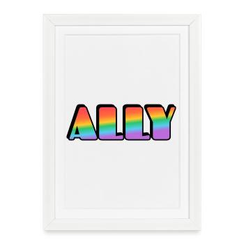 Ally Rainbow Letters - Framed poster (27 × 37 cm) - white - Front