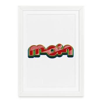 Bonjour - Affiche encadrée (27 × 37 cm) - blanc - Devant