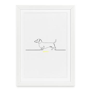 Dachshund Stur Line Art Saying - Framed poster (27 × 37 cm) - white - Front
