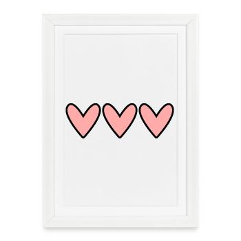 HEART. MAMMA. MOTHER'S DAY. PARTY. HAPPY BIRTHDAY - Framed poster (27 × 37 cm) - white - Front