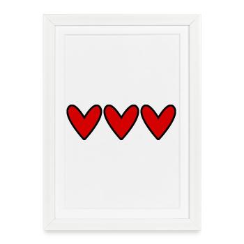 HEART. MAMMA. MOTHER'S DAY. PARTY. HAPPY BIRTHDAY - Framed poster (27 × 37 cm) - white - Front