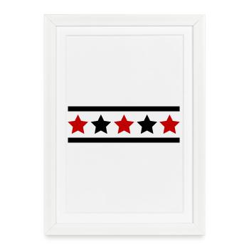 Star Pattern - Framed poster (27 × 37 cm) - white - Front