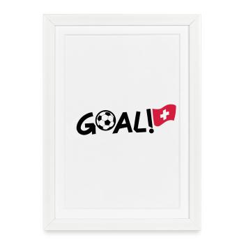 Goal! Swiss Football Flag - Framed poster (27 × 37 cm) - white - Front