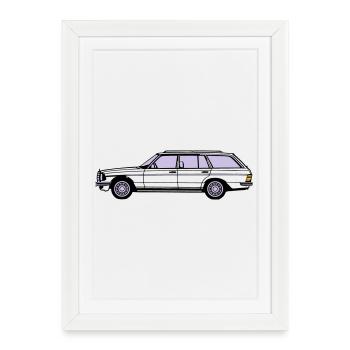 MB W123 T Model Kombi ...(25) - Gerahmtes Poster (27 × 37 cm) - Weiß - Vorne