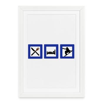 snowboard - Framed poster (27 × 37 cm) - white - Front