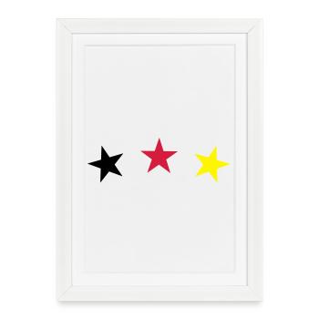 les sports d'étoile, le football - Affiche encadrée (27 × 37 cm) - blanc - Devant