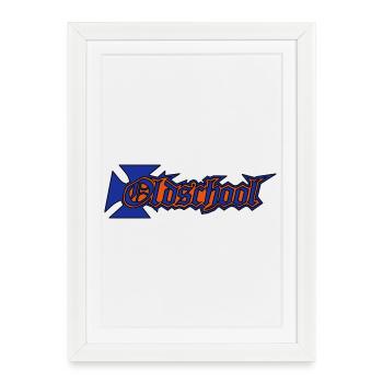 Old School - style - cool - Gerahmtes Poster (27 × 37 cm) - Weiß - Vorne