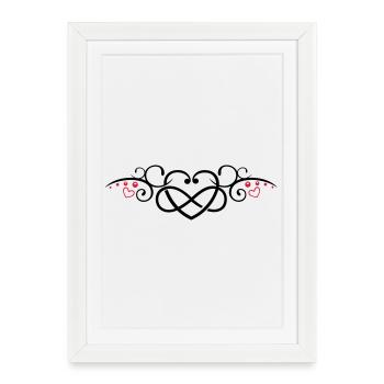 Herz mit Unendlichkeitschleife, infinity - Affiche encadrée (27 × 37 cm) - blanc - Devant