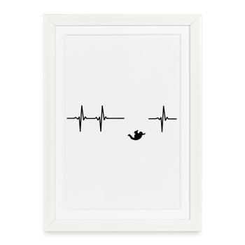Parachute jumper pulse - Framed poster (27 × 37 cm) - white - Front