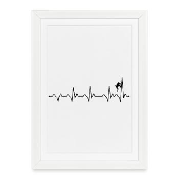 Heartbeat rock climbing - Framed poster (27 × 37 cm) - white - Front