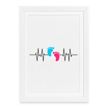 Baby footprints - Framed poster (27 × 37 cm) - white - Front
