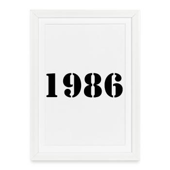 Born in 1986 Year of birth - Framed poster (27 × 37 cm) - white - Front