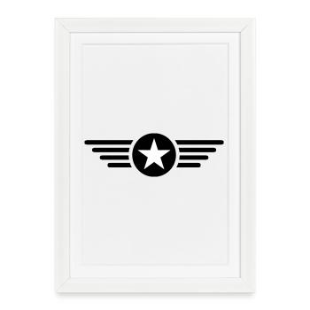 Je suis une star avec des ailes - Affiche encadrée (27 × 37 cm) - blanc - Devant