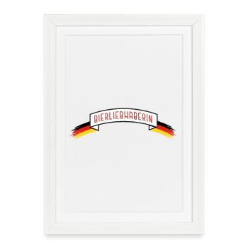 Amateur de bière avec drapeau DE - Affiche encadrée (27 × 37 cm) - blanc - Devant