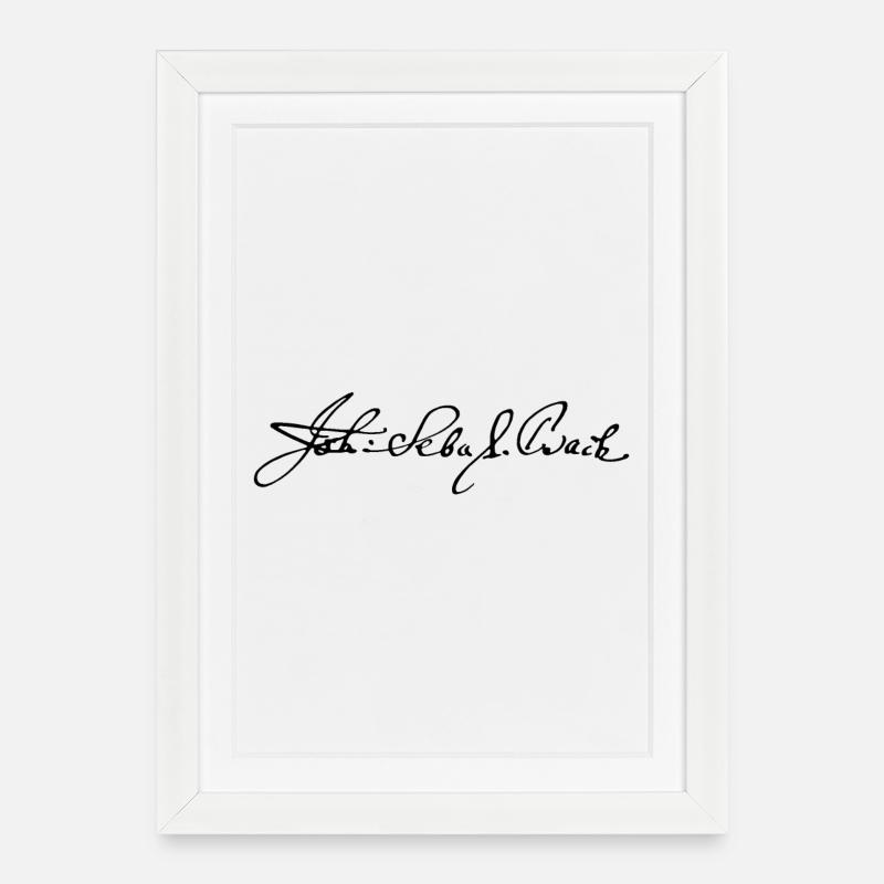 Johann Sebastian Bach Unterschrift - Gerahmtes Poster (27 × 37 cm) - Weiß