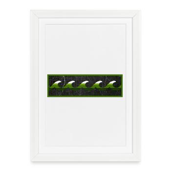 Logo Surfer Vert Blanc Noir - Affiche encadrée (27 × 37 cm) - blanc - Devant