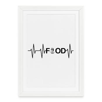 food pulse heartbeat food nutrition restaurant - Framed poster (27 × 37 cm) - white - Front