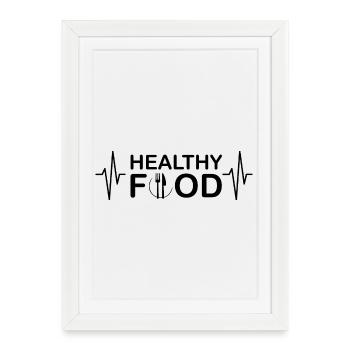 pulse healthy food nutrition healthy heartbeat logo - Framed poster (27 × 37 cm) - white - Front