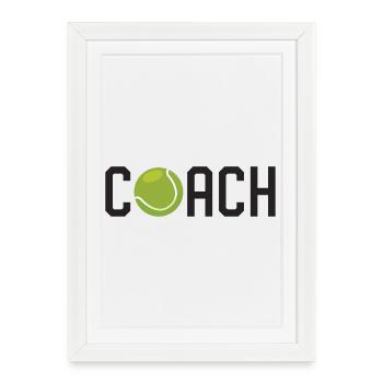 Entraîneur de tennis - Affiche encadrée (27 × 37 cm) - blanc - Devant