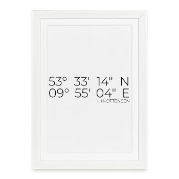 Coordinates Ottensen Hamburg - Framed poster (27 × 37 cm) - white - Front