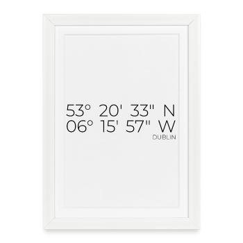 coordinates Dublin, Ireland - Framed poster (27 × 37 cm) - white - Front