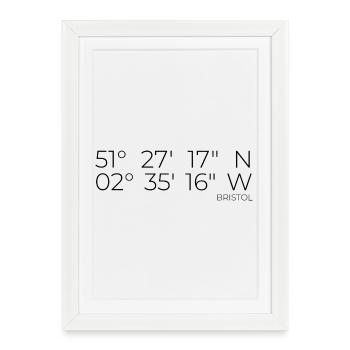 Coordinates: Bristol, England - Framed poster (27 × 37 cm) - white - Front