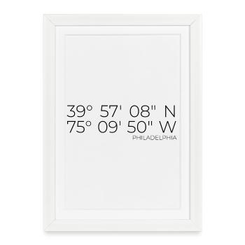 Coordinates: Philadelphia, Pennsylvania - Framed poster (27 × 37 cm) - white - Front